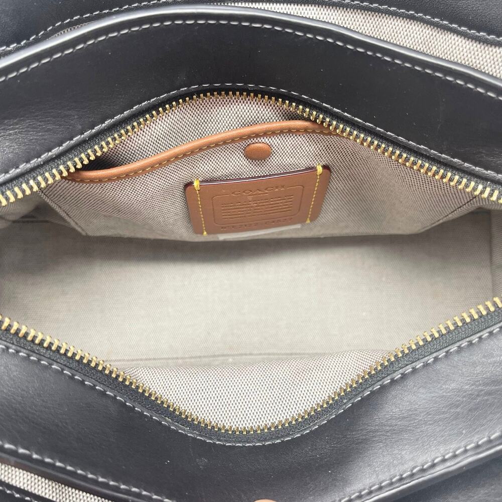 Coach Tate Carryall 29 Top‎ Handle Crossbody Bag Black Leather Gold C4827 - Picture 9 of 15